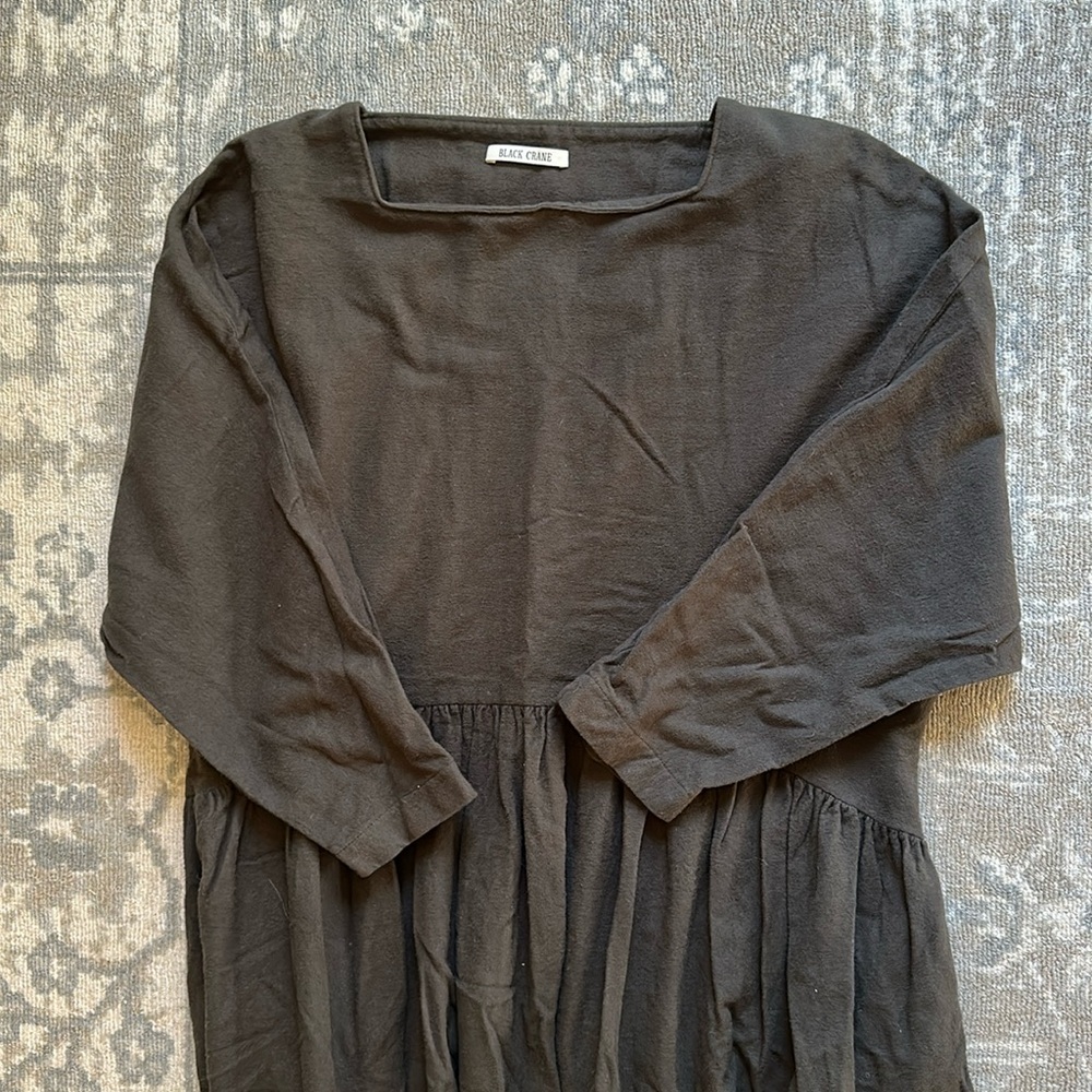 Black Crane dark gray flannel dress